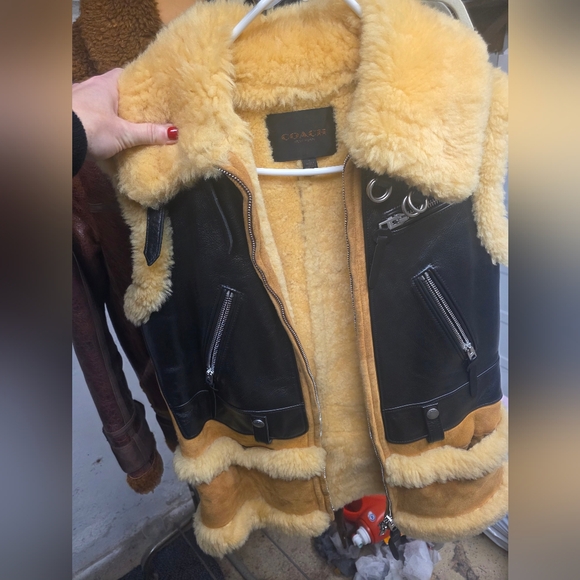 Coach Jackets & Blazers - Coach Shearling and Leather Vest